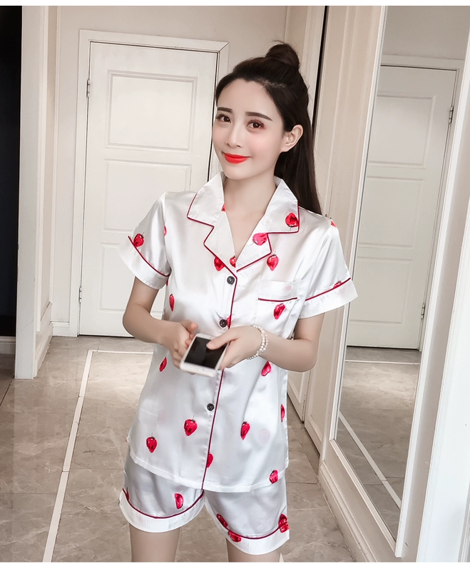 Mùa xuân và mùa thu băng lụa vài bộ đồ ngủ nam giới và phụ nữ lụa dài tay lụa hai mảnh phù hợp với phần mỏng cộng với phân bón xl dịch vụ nhà