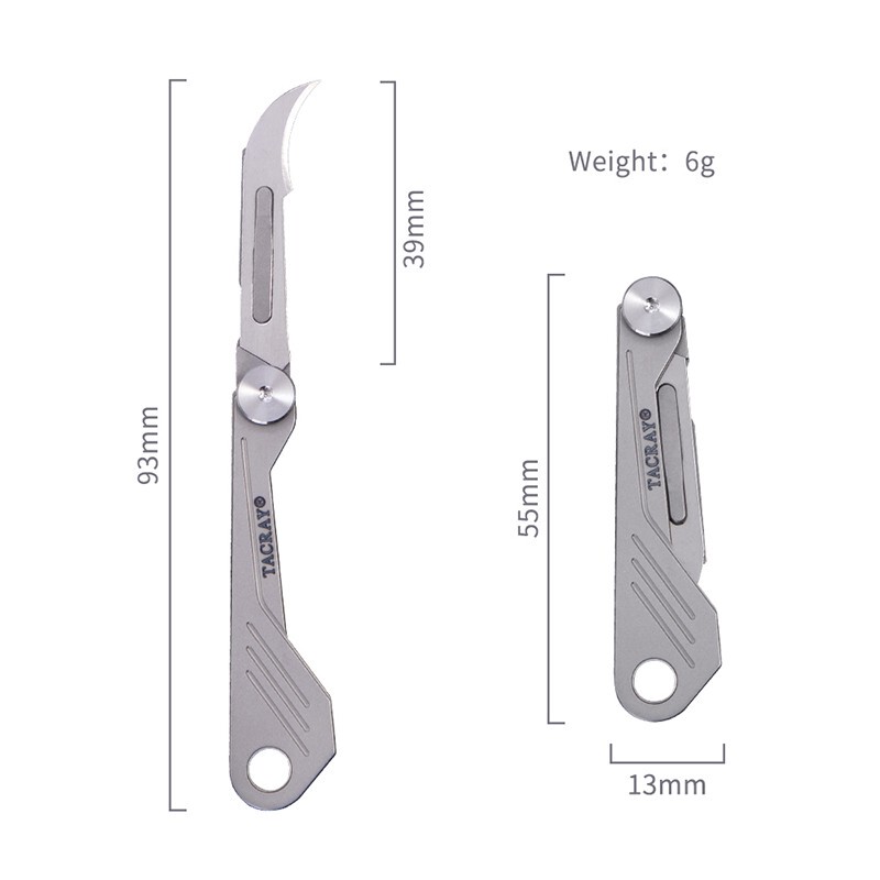Tai Rui Titanium Alloy Handle S01 Mini Folding Knife Surgical Knife Portable Carving Knife Package Opening Tool