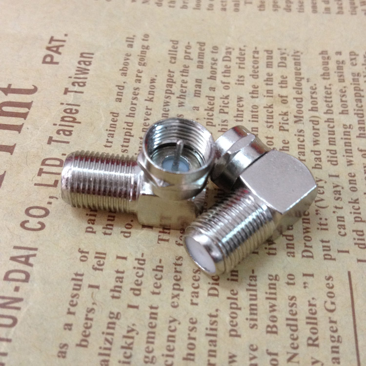 Cable TV connector inch elbow F head right angle inch F head F male to female head F male to female 90 degrees