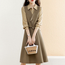 WEILOY long-sleeved shirt suit dress womens 2024 spring new high-end temperament vest vest two-piece set