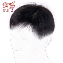 Mens replacement hair block mens hand-knitted wig mens short hair handsome bald head replacement hair piece real hair middle-aged and elderly peoples head