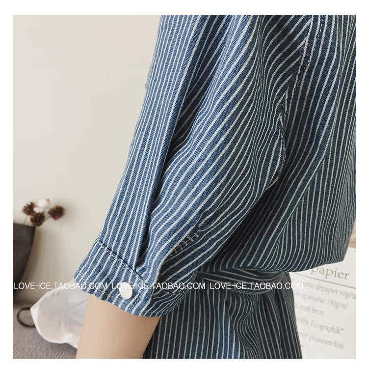 New striped denim shirt dress ML