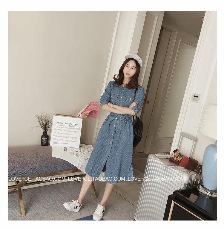 New striped denim shirt dress ML