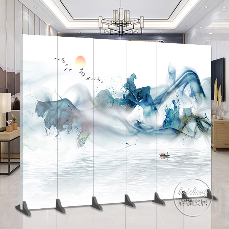 Screen partition wall Living room Small family type office New Chinese bedroom Bedroom Shelter Fold home Xuanguan Mobile folding screen