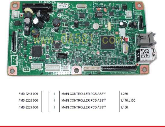 Original Canon FAX-L100 L150 L170 motherboard interface board print driver board