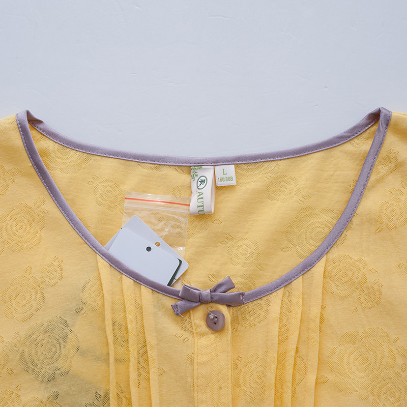 Pyjama pour femme en Coton à manches - Ref 2993709 Image 4