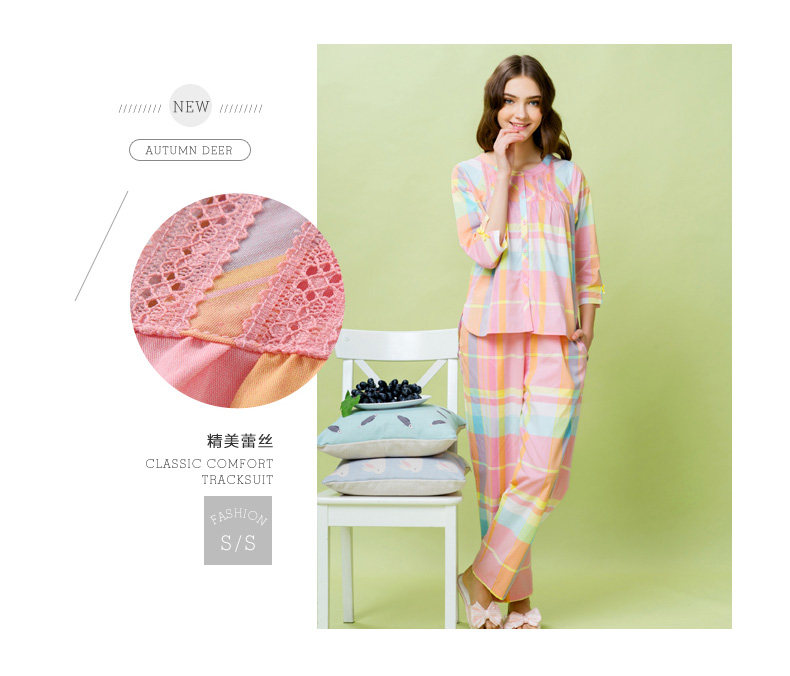 Pyjama pour femme en Coton à manches - Ref 2993758 Image 10