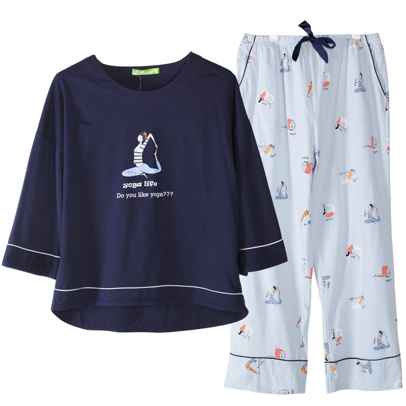 Pyjama pour femme en Coton à manches - Ref 2993698 Image 3