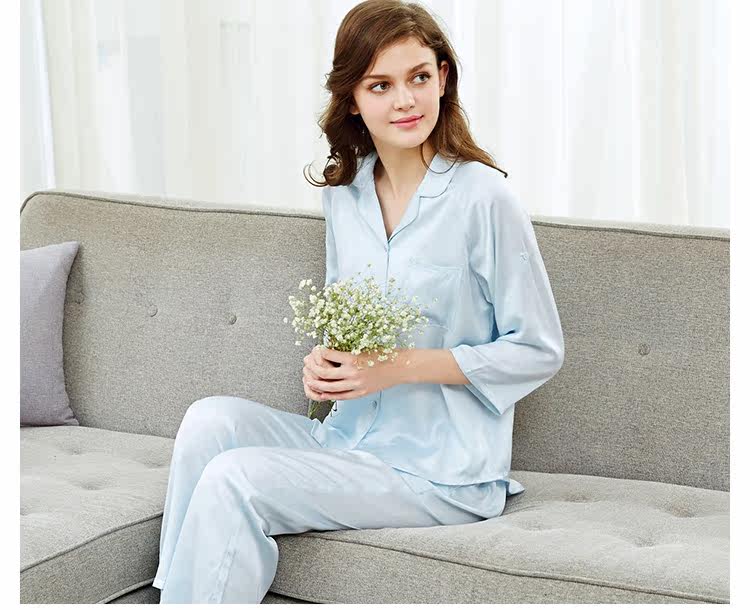 Pyjama pour femme en Viscose à manches - Ref 2993659 Image 12