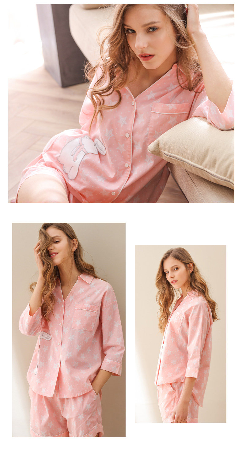 Pyjama pour femme en Coton à manches - Ref 2993731 Image 13