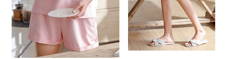 Mùa thu hươu mùa hè phụ nữ mới đồ ngủ ngắn tay cotton mỏng phần phim hoạt hình mùa hè trùm đầu có thể mặc bên ngoài nhà dịch vụ phù hợp các kiểu đồ bộ mặc ở nhà đẹp