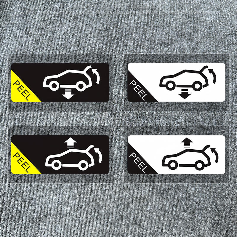 The Trunk Has Been Opened, Warning Sticker, Car Sticker, Creative Automatic Electric Tailgate Switch, Reflective Warning Sticker The Trunk Has Been Opened, Warning Sticker, Car Sticker, Creative Automatic Electric Tailgate Switch, Reflective Warning Sticker