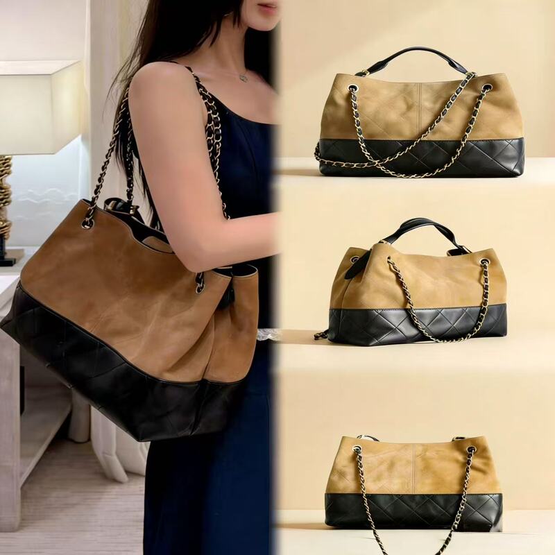 Cf Women's Bag 19/22 Bag Garbage Bag Gold Ball Square Kelly Bag 25A Suede Bag Cocohandle Backpack