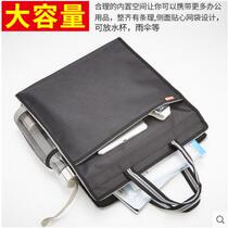 Joytong vertical style portable file bag A4 enlarge zipped bag handy canvas collection bag waterproof kit dark blue