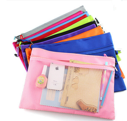 (3 from) Zip File Bag A4 test pad pack grid double layer data bag student office bag