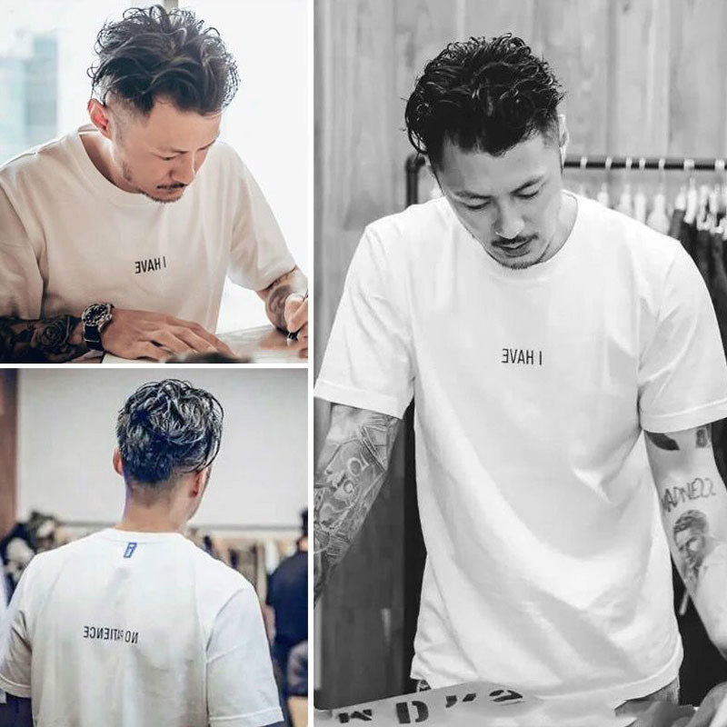 Hong Kong IT Yu Wenle Summer Same Style Short Sleeve T-Shirt Men's Trendy Brand Loose T-shirt Cotton Round Neck Couple Wear