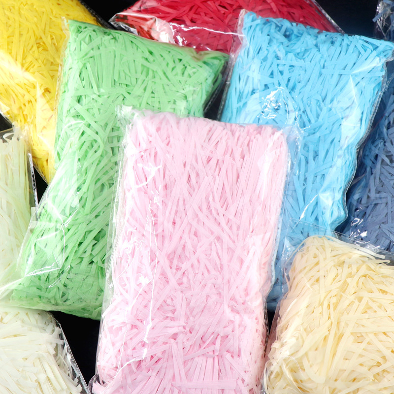 Raffia Grass Filling Material Gift Box Decorations Shredded Paper Strips Creative Padding Grass Filling Material Packaging