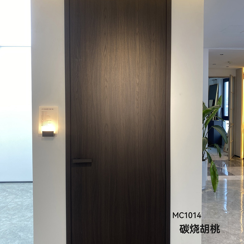 North American Sycamore Jomann Aluminum-Wood Door with Extremely Narrow Frame, Outward-Opening, Minimalist Frameless Door, Invisible Door, Background Wall Hidden Door