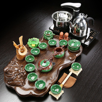 The whole set of tea set Household ceramics Simple Purple Sand tea set Three-dimensional small split Buddha electrical appliances Four-in-one automatic