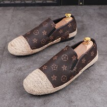 Bean-Bean Shoes Mens Spring New Grass Choreography Fisherman Shoes Personality Han Version Trend 100 Lap Breathable One foot Pedal Casual Board Shoes