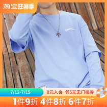 Wild ball emperors Two long sleeves T-shirt weighs in pure cotton 2022 new men and women Tides Casual 100 Lap Collar Loose