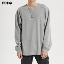 Wild ball emperors official Huffg round collar Long sleeves T-shirt new men and women Loose Pure Beating Undershirt National Tide Leisure 100 lap