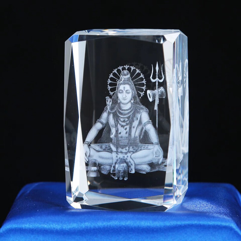 Indian Sacred Statues of the Three Major Deities: Shiva, Brahma, and Vishnu, Foreign Trade Souvenirs, 3D Interior Carving Small Ornaments