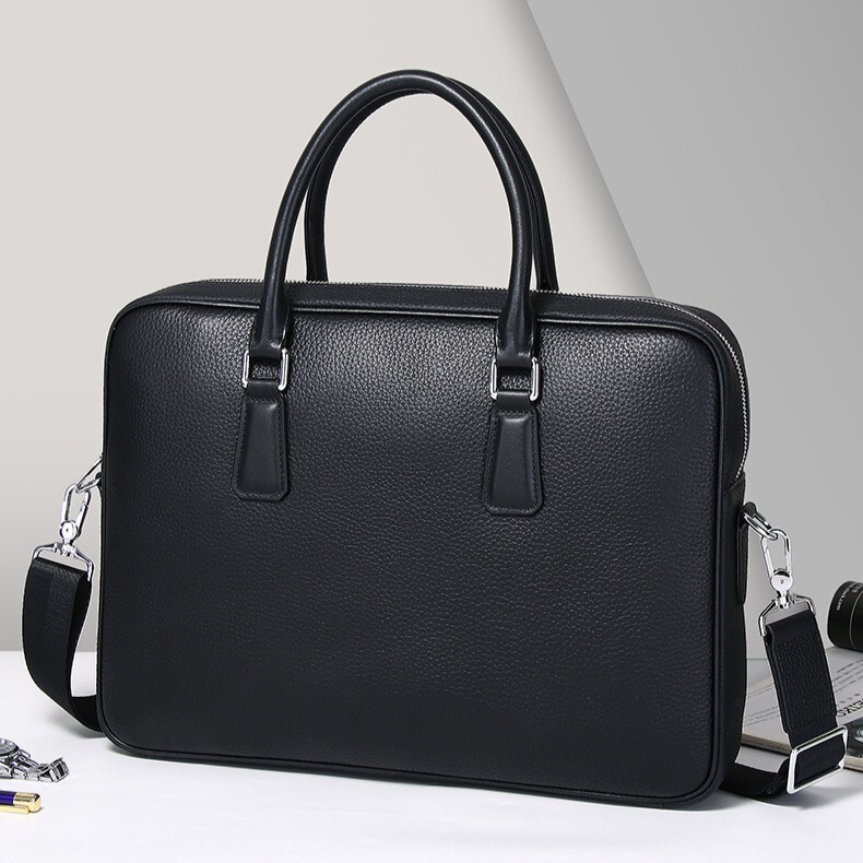 Simple Men's Briefcase, Fashionable and Casual Genuine Leather Computer Bag, Business Commuting Large-Capacity Men's Handbag, Crossbody Bag Simple Men's Briefcase, Fashionable and Casual Genuine Leather Computer Bag, Business Commuting Large-Capacity Men's Handbag, Crossbody Bag