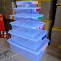 Large capacity food preservation box Non-buckle classification identification box thickened refrigerated plastic storage transparent sealed box