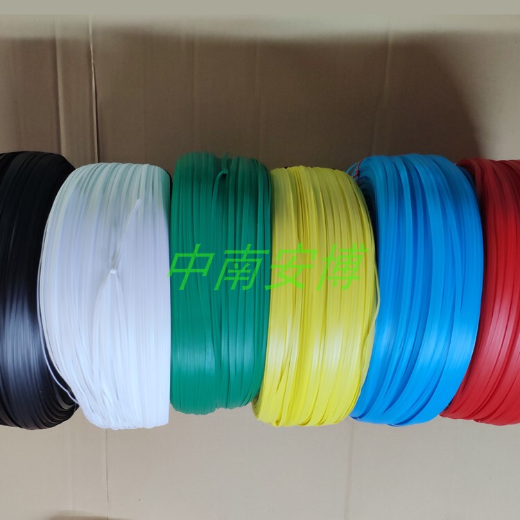 Pe Environmentally Friendly Rubber-Coated Wire Iron Core Galvanized Wire Harness Industrial Cable Tie Plastic Gardening Flat 0.45*4mm