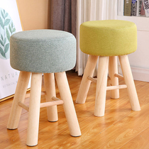 Net Red Little Stool Nordic Wind Home Dressy Stool Small Bench Living-room Small Round Stool Removable Creative Solid Wood Bench