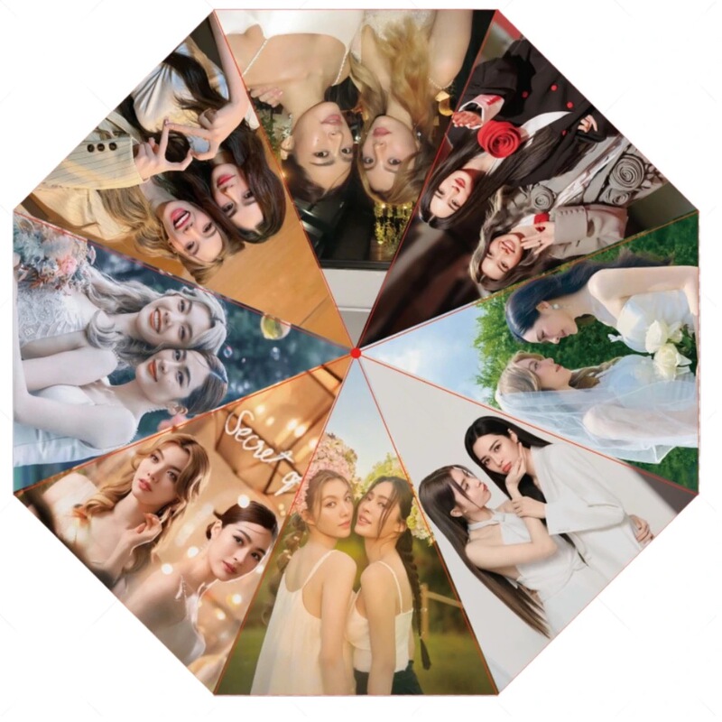 Our Secret Lingrom Umbrella, Black Vinyl Folding Umbrella, Sun Protection, Fully Automatic Sunshade Umbrella, Celebrity Merchandise