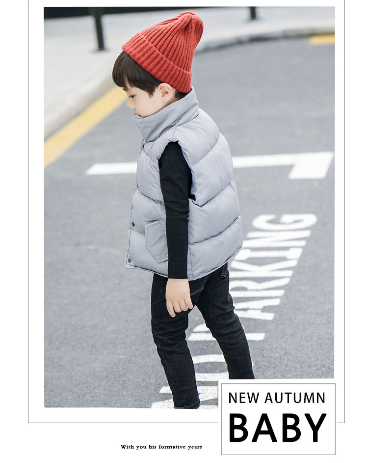 2018 trẻ em xuống áo vest cotton mùa đông dày cỡ lớn áo ấm nam và nữ trẻ em lớn mặc vest cổ đứng shop quần áo trẻ em