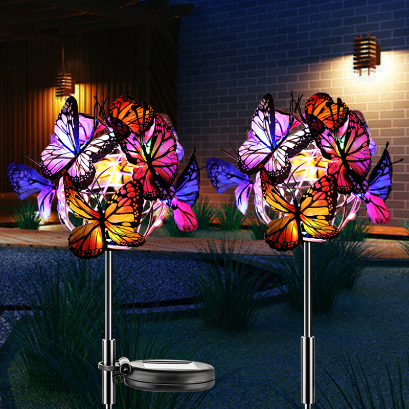 Solar butterfly ball Decorative Lights Outdoor Patio Lawn front yard Courtyard Dress Park Villa Waterproof Insert Buried Light