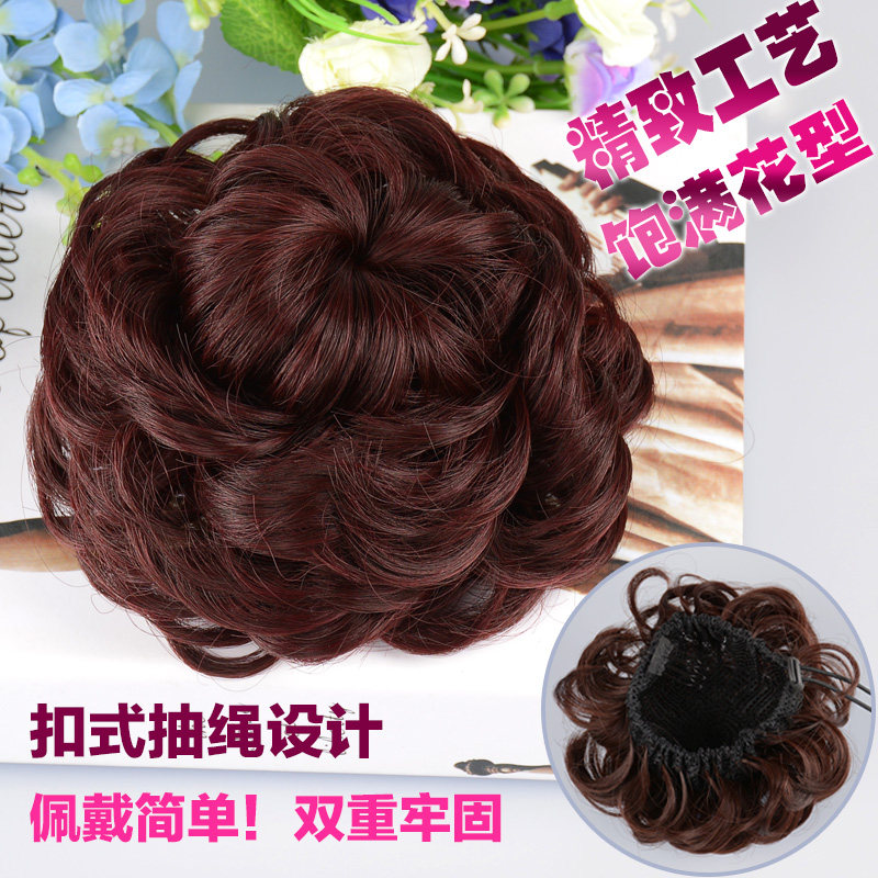 Fake Ball Head Flower Bud Head Realistic Hair Bun Hair Headdress