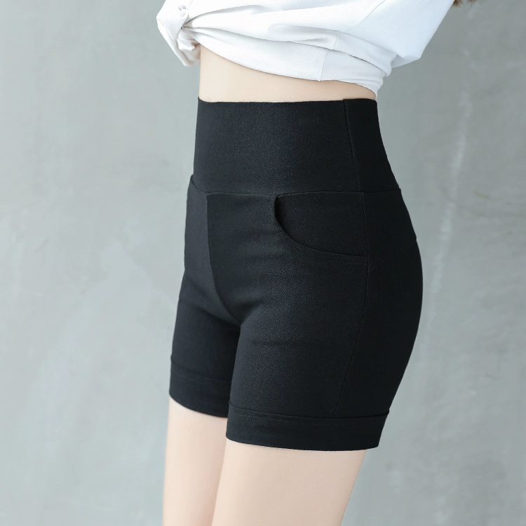 Quần legging cạp cao ba điểm mặc quần thun mới trong mùa thu đông cộng với quần short nhung nữ quần an toàn chống chói mùa hè - Quần short