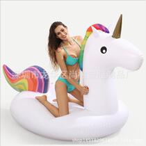 Thickened environmental protection PVC inflatable mount adult water seat ring big mouth Unicorn floating drainage bed