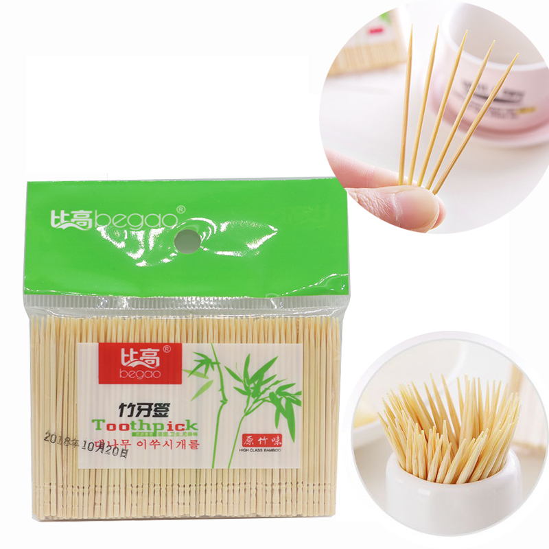 Hotel Home Volume vending Bamboo Toothpicks Disposable Single-Head Toothpicks Travel Portable Bagged Bamboo Fine Toothpicks