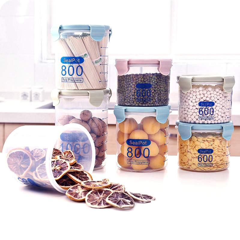 Kitchen Seal Tank Transparent Plastic Milk Powder Tank Food Jars Five Grain Cereals Containing Box Storage Tank Food Intake