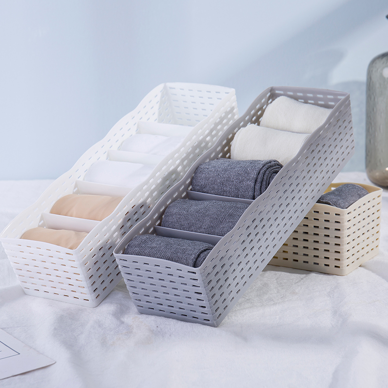 Vegetarian Color Socks containing box Superimposed Plastic Underwear Socks Case Table of drawers Grid Knickers Finishing