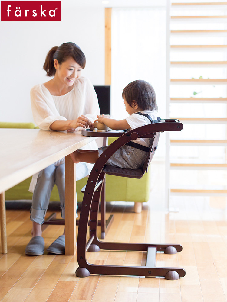 Farska Baby dining chair Baby growth chair Rocking chair Japanese solid wood multifunctional Japanese style meal adjustable children