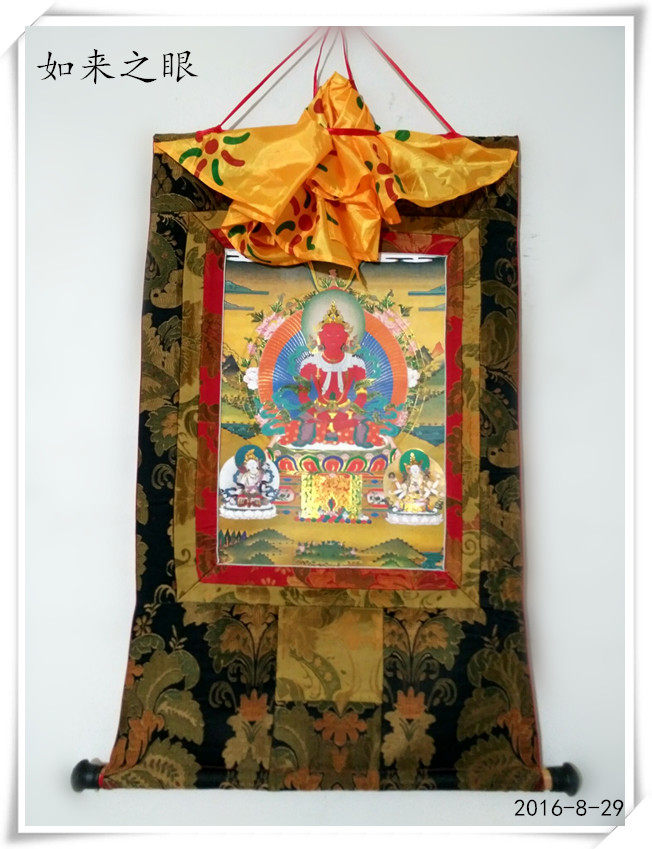 Handmade woven cloth upscale (bronzed) Donka Buddha longevity Buddha long 127cm antique craftsmanship