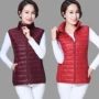 Áo vest nữ mỏng và mềm, đoạn ngắn không cổ đứng cổ áo xuống áo vest cotton XL giảm béo cho mẹ áo lông vũ