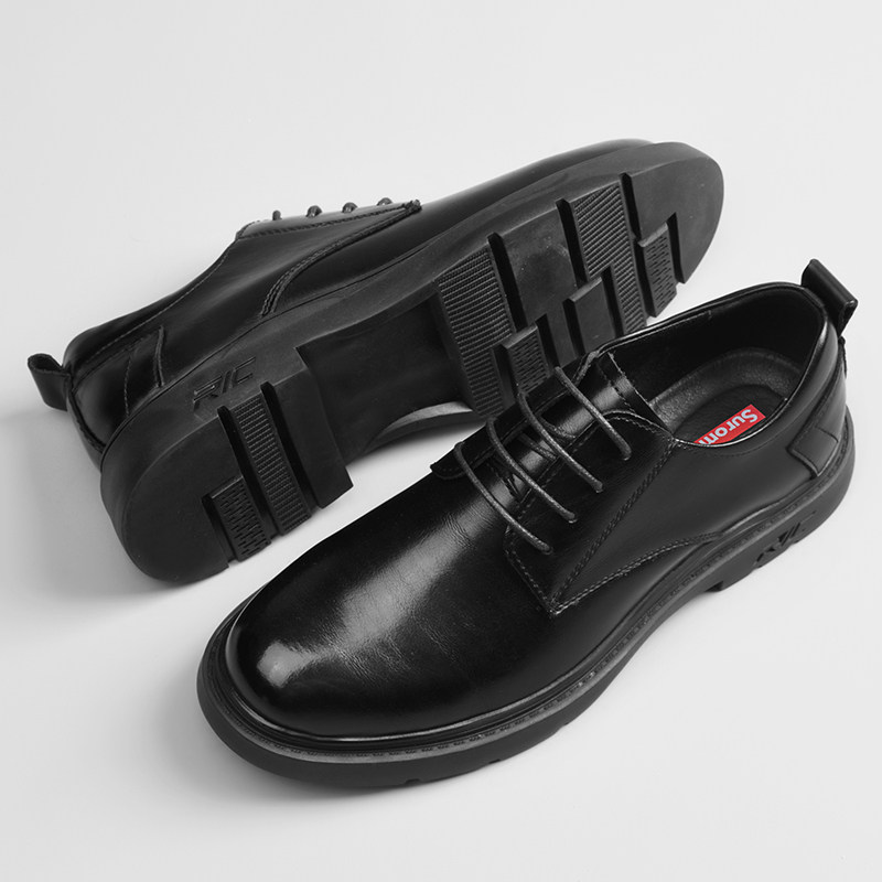 European and American big-name leather shoes British style men's 2022 high-end business formal leather wedding groom shoes thick-soled height-increasing shoes