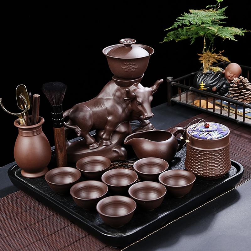 Lazy automatic tea set household purple sand teapot tea cup tea ceramic creative tea brewers