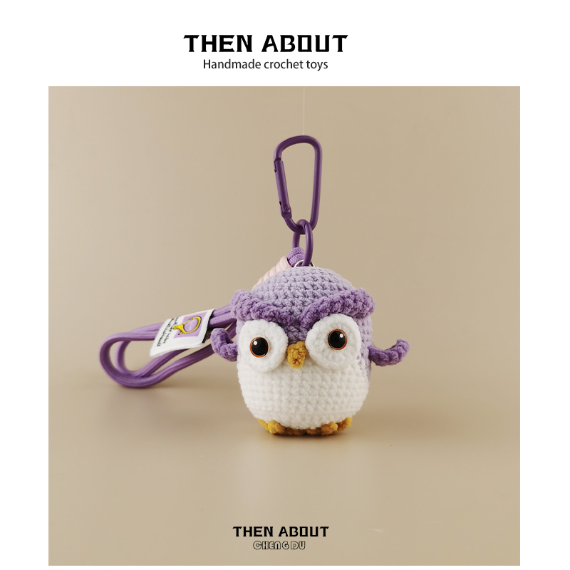 Thenabout Cute Owl Bag Pendant Keychain Pendant Niche High-End Light Luxury Gift