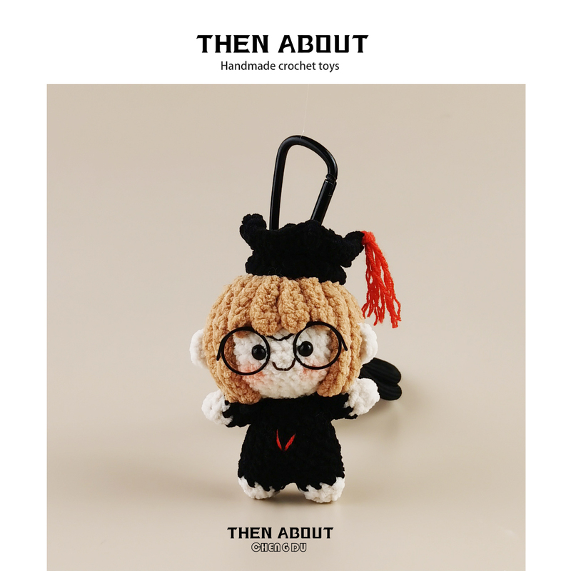 Thenabout Bright Future Graduation Doll Plush Bag Pendant Keychain Pendant Niche Creative