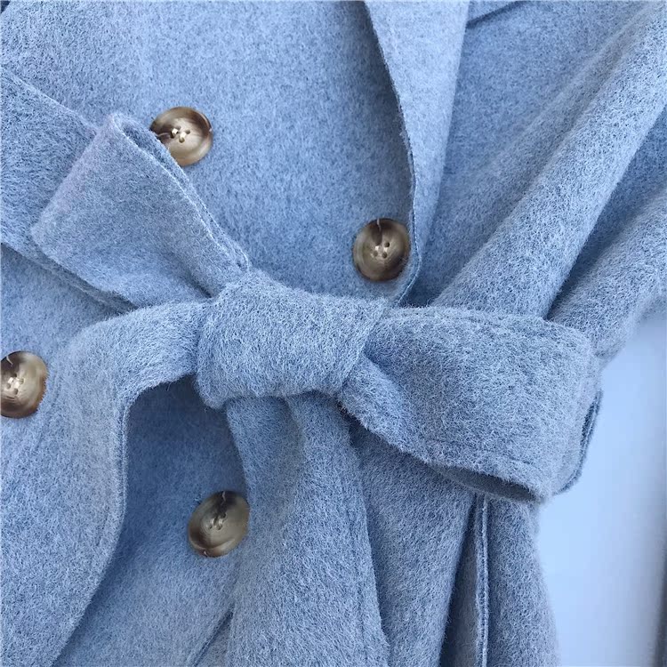 Áo khoác nữ kiểu dáng Hepburn áo khoác len ngắn nữ 2018 mùa đông hai mặt phiên bản mới của Hàn Quốc cổ áo phù hợp với cổ áo áo khoác da lộn nữ