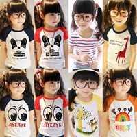 Trẻ em mặc 2 mùa hè 3 tuổi nữ bé mùa hè 4 tuổi áo thun ngắn tay 5 cotton 6T áo 7 bé trai nửa tay áo đáy thủy triều áo ba lỗ bé gái 