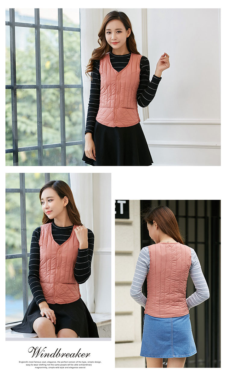 2018 xuống áo cotton nữ mùa thu và áo khoác cotton ngắn đoạn bên trong và bên ngoài mặc một chiếc áo khoác cotton nhỏ bó sát vest nhiệt bó sát đáy áo kiểu trung niên